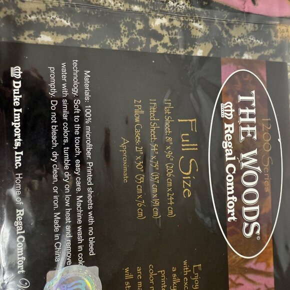 Regal Comfort The Woods Pink Camo Sheet Set Full Size Microfiber Bedding Sleep - Picture 6 of 9